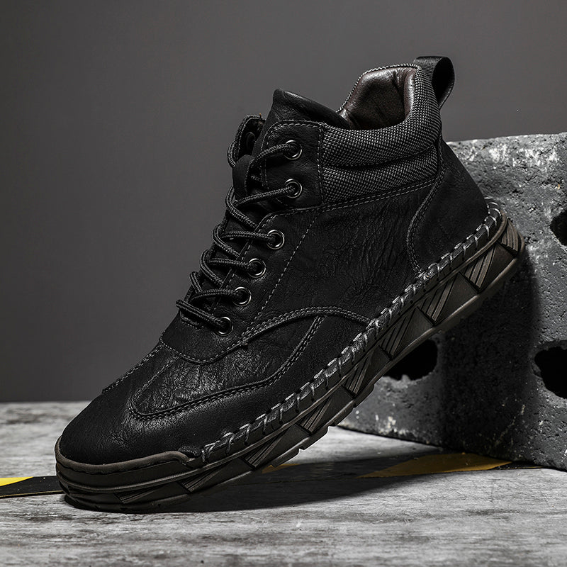 Herren Handgefertigte Lederstiefel Motorradstiefel