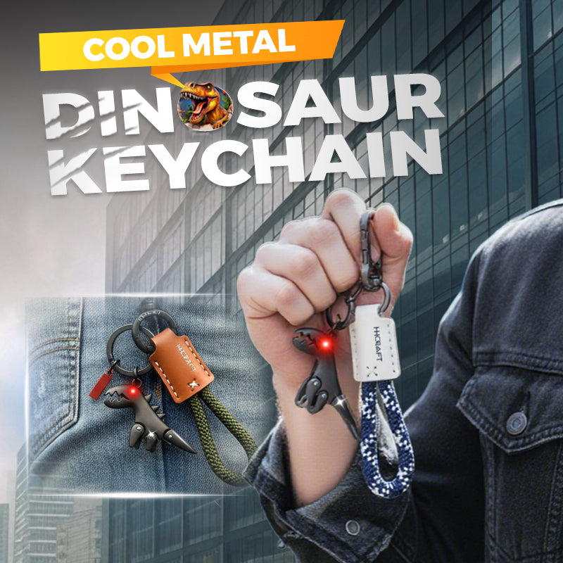 Dinosaurier-Anhänger aus Aluminiumlegierung, kombiniert mit einem handgeflochtenen Armband