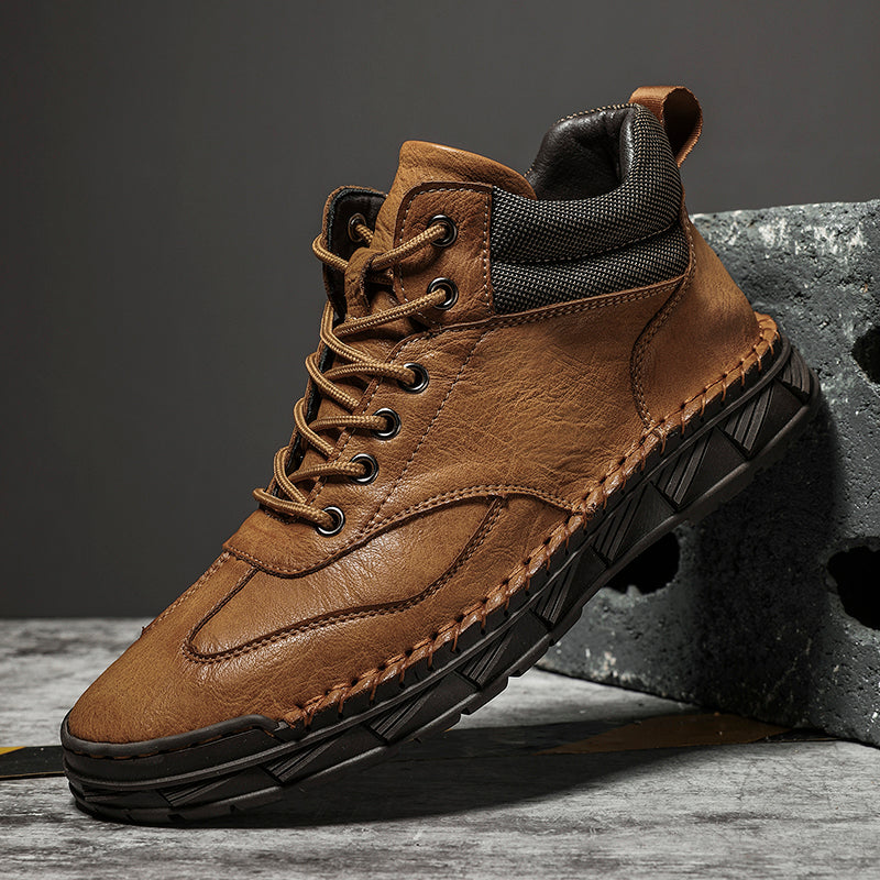 Herren Handgefertigte Lederstiefel Motorradstiefel