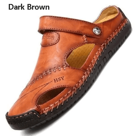 Große Weiche Herren-Outdoor-Sandalen aus Leder, Atmungsaktiv