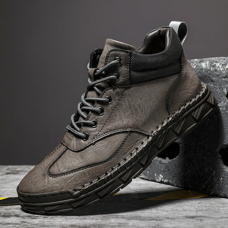 Herren Handgefertigte Lederstiefel Motorradstiefel