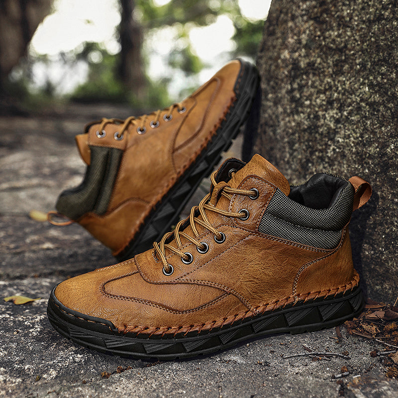 Herren Handgefertigte Lederstiefel Motorradstiefel