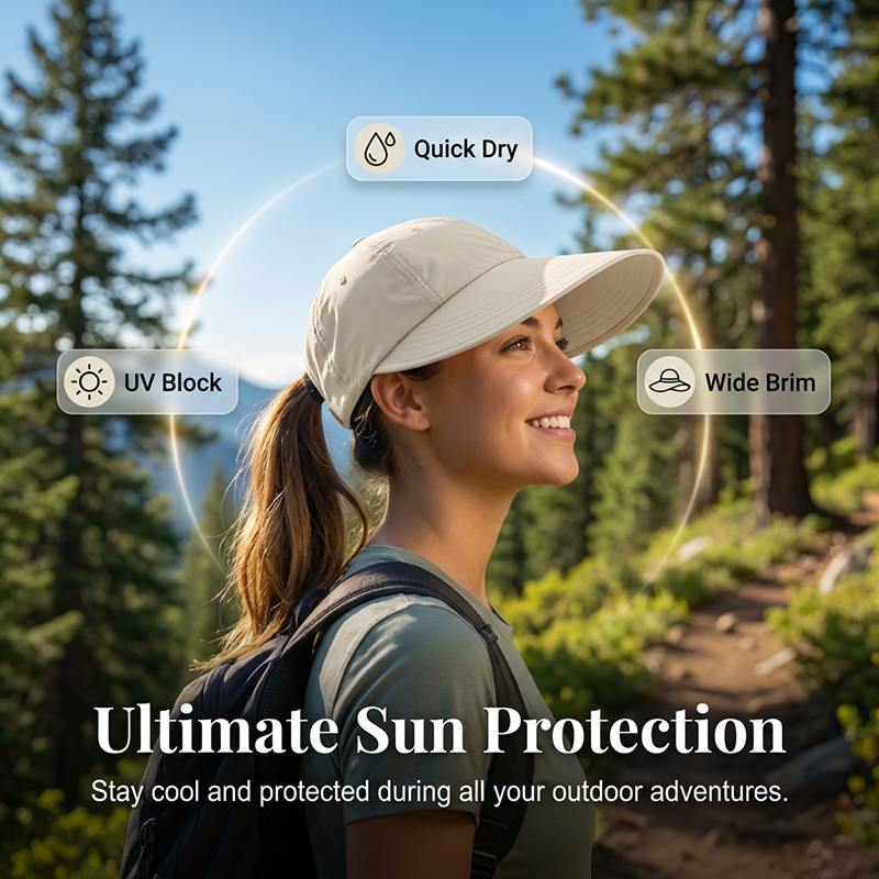 Damen Sonnenhut mit breiter Krempe🌞UV-Schutz, schnelltrocknender Stoff & atmungsaktiver Komfort für Strand & Reise 👒